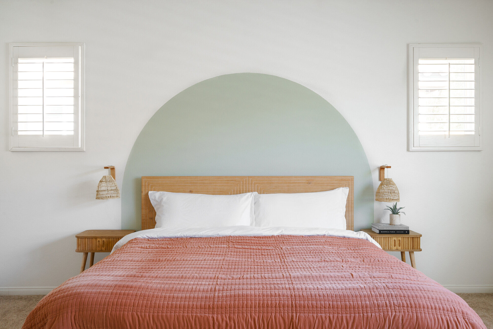 Colorful accent wall with Latin art at Terra Luz
